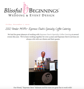 Espresso Dave MVP Weddings
