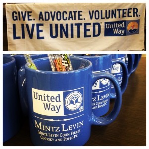 Happy to filler-up with cappuccinos! Cool mugs for #unitedway event @mintzlevin. #mintzlevin #bostonevents