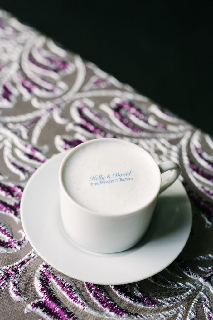 Add a Coffee Bar with Bold Color at Your Wedding Reception / 10 bold ways to wow your wedding guests as seen on Boston's Espresso Dave Coffee Catering www.espressodave.com / styling by Chancey Charm Boston / Kelly Benvenuto Photography / coffee catering boston/ wedding coffee / mobile coffee bars / Beverage Toppers