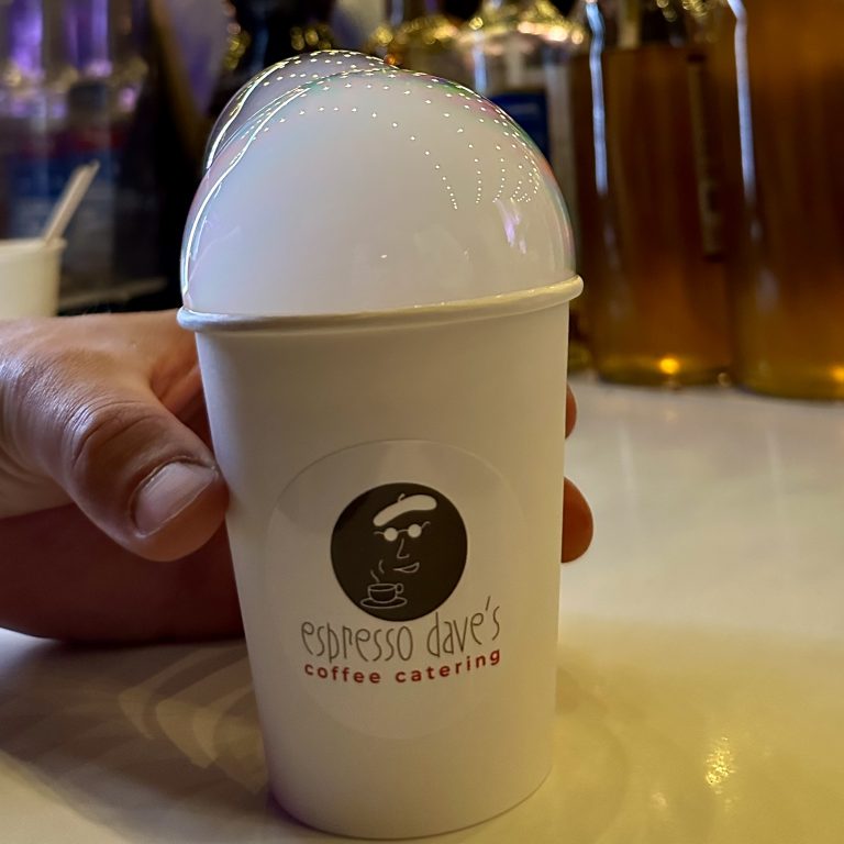 Bubble Cloud atop a specialty coffee during an Espresso Dave’s event coffee catering experience